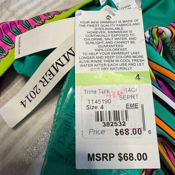 Trina Turk Hipster Bikini Bottom Emerald 4 - Picture 5 of 6
